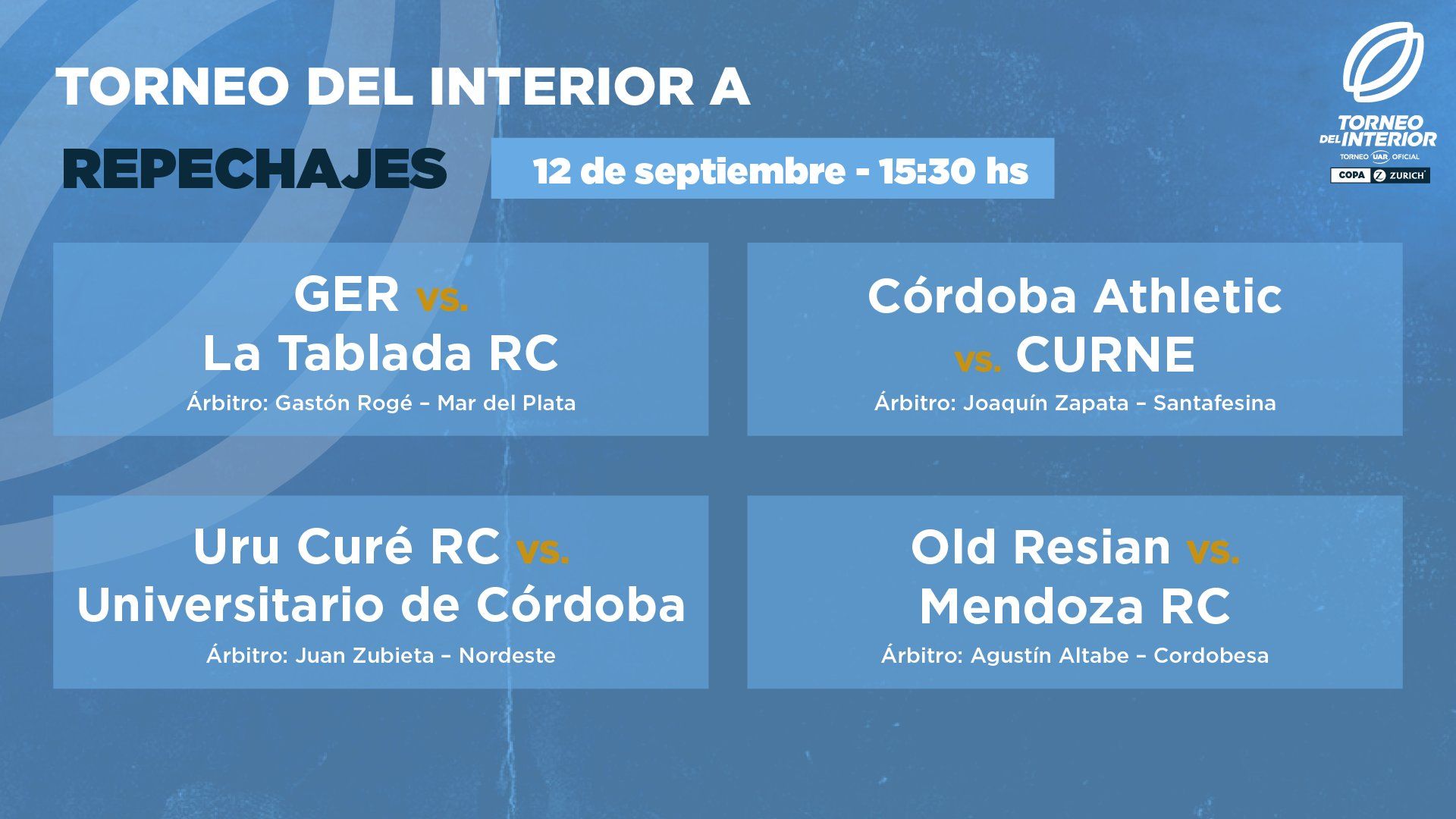 SE DEFINE EL TORNEO DEL INTERIOR B Y ADEMÁS SE JUEGAN LOS CUARTOS DE FINAL DEL A Y EL REPECHAJE