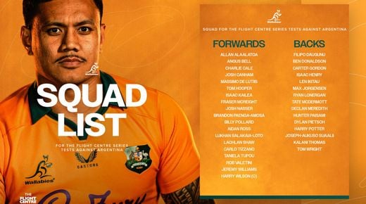 FUE CONFIRMADO EL PLANTEL DE AUSTRALIA QUE VIAJARÁ A LA ARGENTINA PARA MEDIRSE CON LOS PUMAS EN JUJUY Y MENDOZA