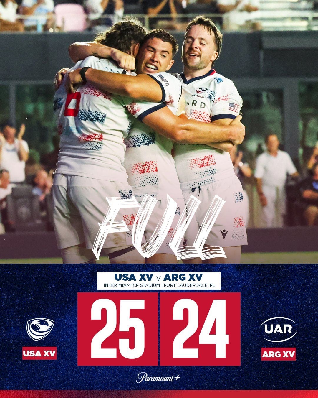ARGENTINA XV NO PUDO CON ESTADOS UNIDOS Y FUE DERROTADO POR 25 A 24