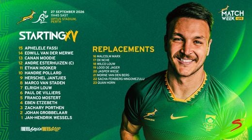 SUDÁFRICA CON SU EQUIPO CONFIRMADO PARA MEDIRSE EL DOMINGO EN PERTH ANTE AUSTRALIA