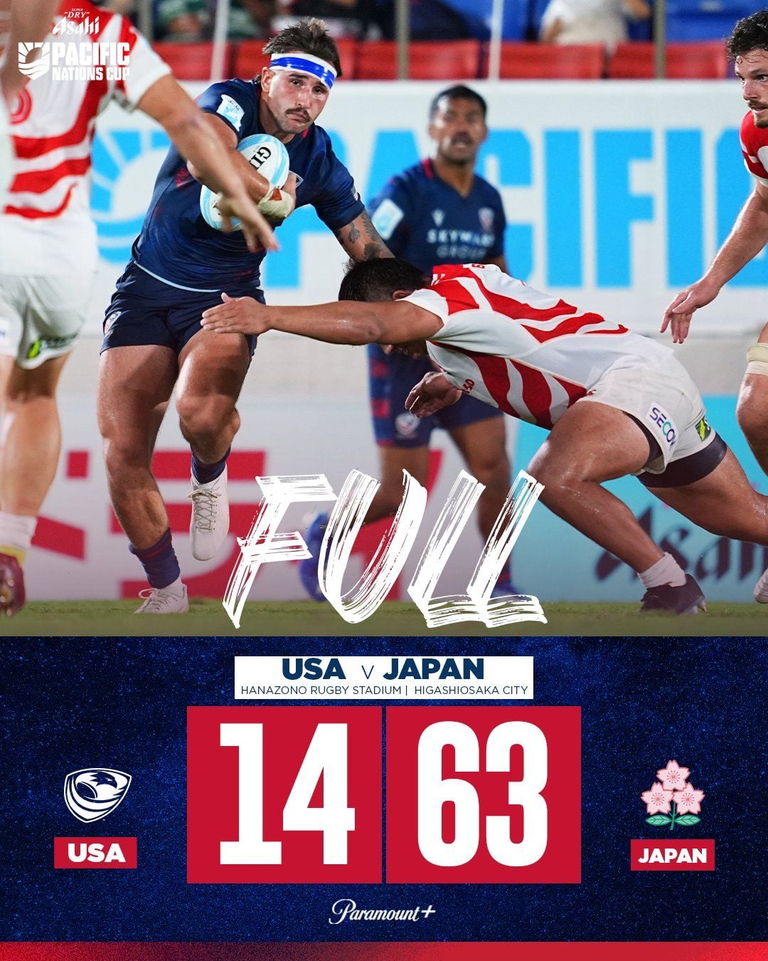 JAPÓN APABULLÓ A ESTADOS UNIDOS Y ES EL OTRO FINALISTA DE LA PACIFIC NATIONS