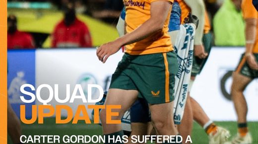 CARTER GORDON, UNA BAJA DE PESO PARA LOS WALLABIES DE CARA A LO QUE SIGUE DEL 2026 