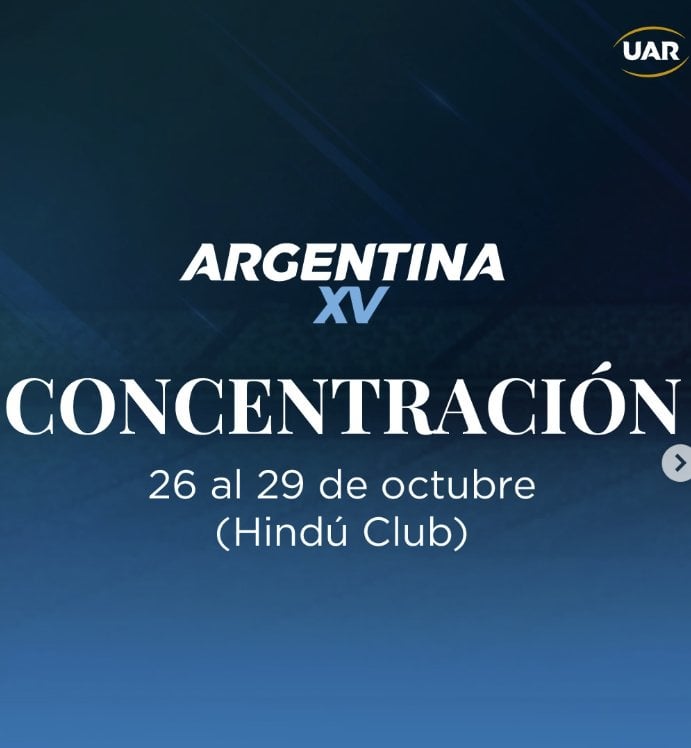 Argentina XV se concentra en Hindú Club de cara al partido amistoso ante Inglaterra "A"