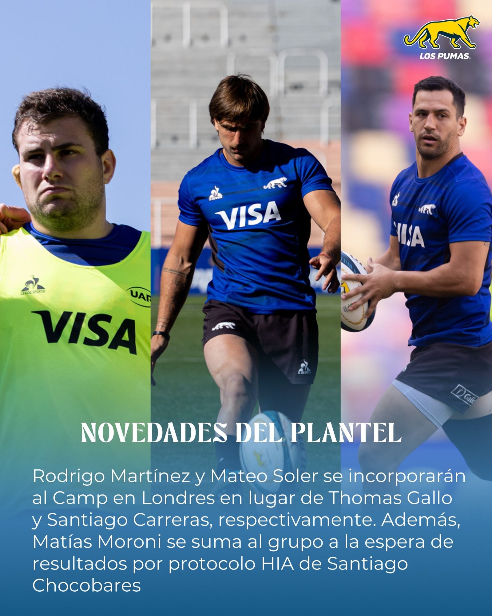 Felipe Contepomi citó a tres nuevos jugadores de Los Pumas para el Camp de Londres