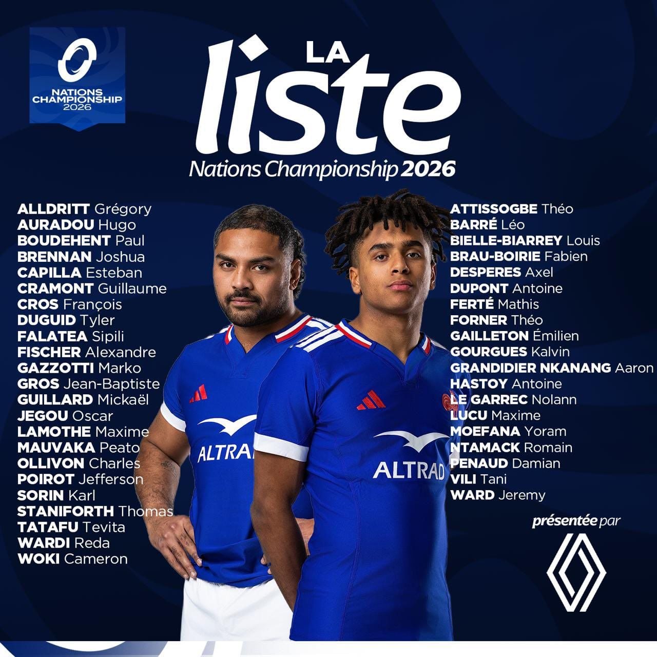 Fabien Galthié dio la lista de jugadores franceses para disputar el Nations Championship